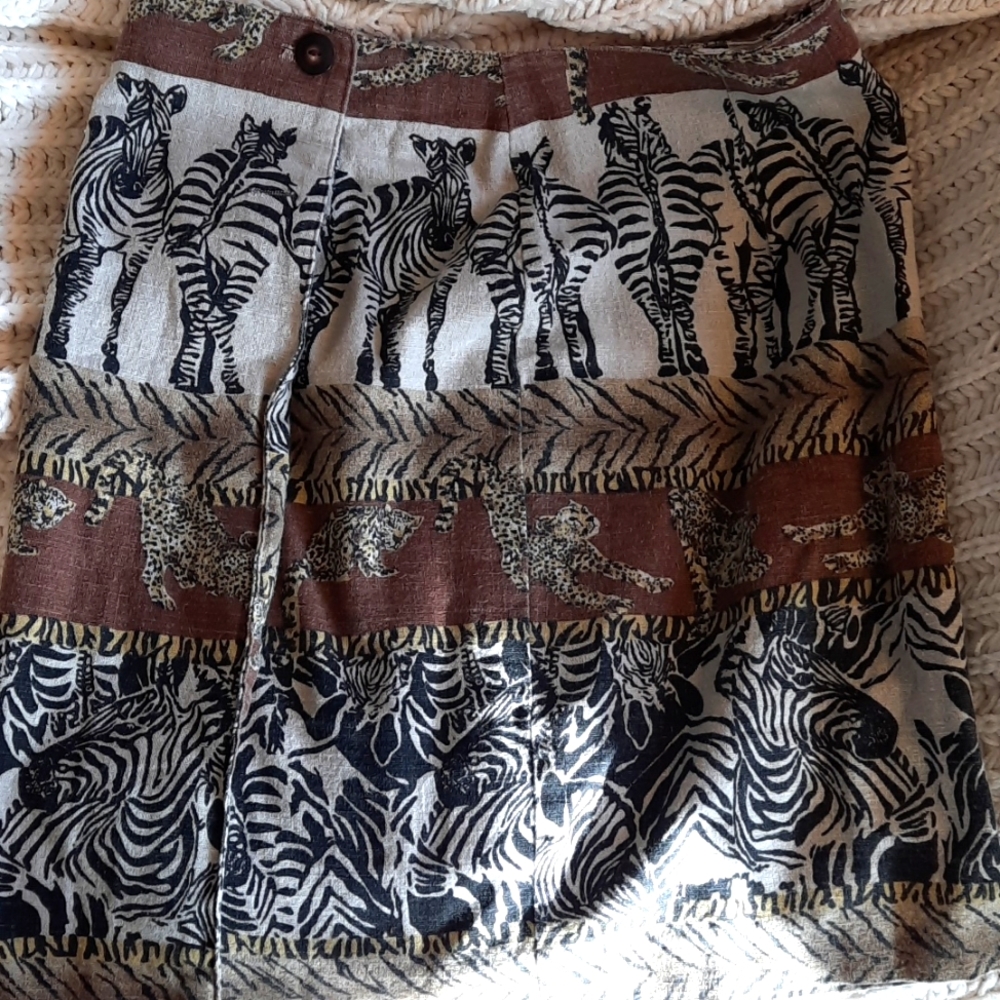 Zebra Cheeta Leopard Mini Skirt 8 M Stonebridge Vintage
